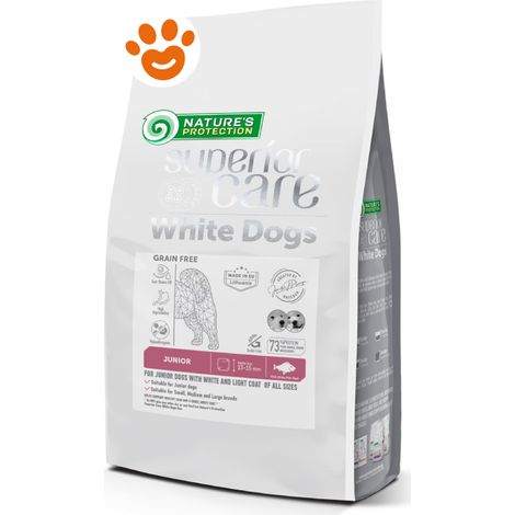 Natures Protection Dog Superior Care Manti Bianchi Junior All Sizes con Pesce Bianco - Sacco 10 Kg -