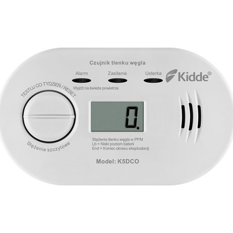 Rilevatore di monossido di carbonio KIDDE K5DCO con display LCD (1/5)