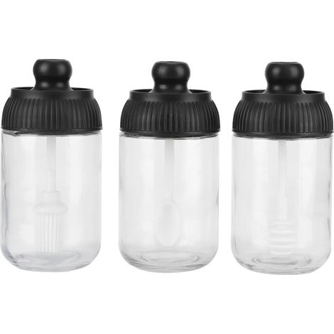 Integrierter Deckel für Gewürzglas aus Glas, feuchtigkeitsbeständig, für Honig, Öl und Salz (1/5)