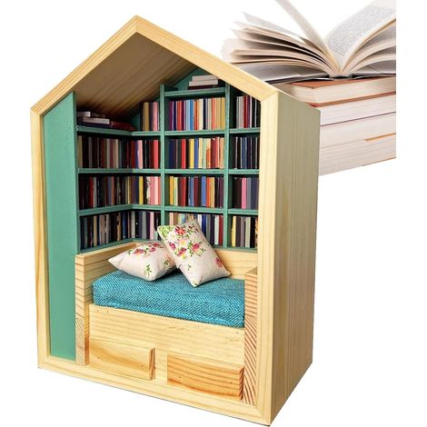 Jouet Anti-Stress Bibliothèque Étagère Miniature Jouet,avec