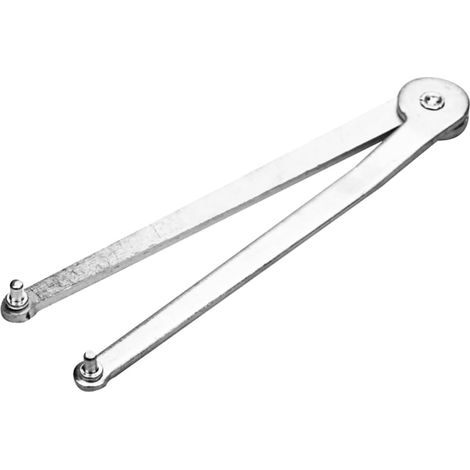 Clé à Molette Réglable pour Meuleuse D'angle Compatible Plusieurs Tailles Couple Précis en Acier Argenté Outil Professionnel pour Entretien et Réparation (1/5)