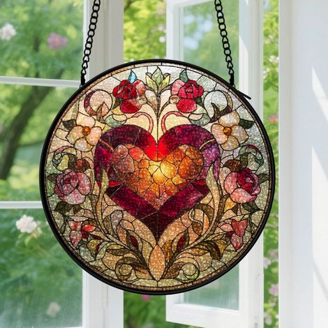 Capteur de soleil en vitrail - décoration spirituelle 20cm (1/4)