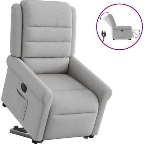 Fauteuil inclinable électrique, tissu gris nuage (1/5)