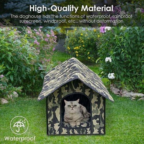 De Tente Extérieure Pour Animaux De Compagnie, Abri Composite Imperméable Pour Chat En EVA, Condo De Villa Pour Chat Sans Déformation, Cage Pliable Pour Chien Et Chat, Maisonnettes Pour Chats-M (1/3)