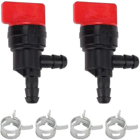 Lot de 2 vannes d'arrêt de carburant à 90 degrés de 1/4 pouce pour 698181 494539 697944 35857 (1/5)