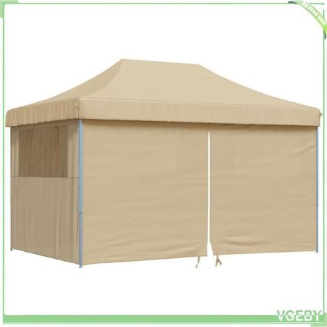 Tente de réception pliable - FAFEICY - 4004975 - Beige - 440x292x315 cm - 4 parois latérales (1/5)