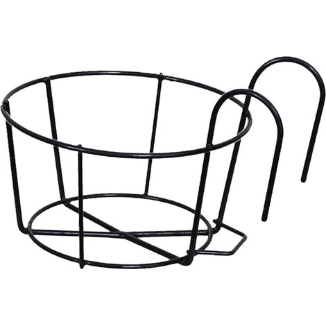 Garde-Corps jardinières Porte-Pot de Fleur Ronde clôture étagère conteneur Fer Art paniers Suspendus Fer Art Support pour extérieur Balcon Pont Porche, Noir 20cm (1/5)