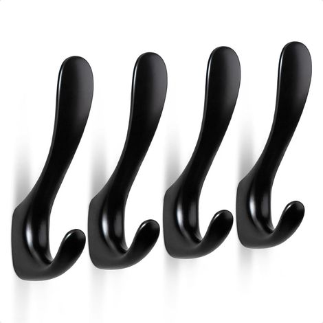 CSPARKV - Ganchos de pared atornillables de aleación de zinc (4 unidades), ganchos individuales para colgar en la pared, ganchos para abrigos, sombreros, toallas, mochilas, para dormitorio, baño y pas (1/4)