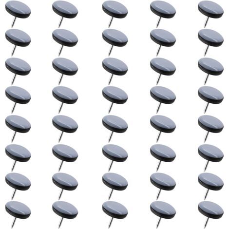 Sollbry 40 Pièces Patins pour Chaises avec Clou 19 mm, Patin Chaise A Clouer, Rond Patins Glisseurs pour Meubles Patin Meuble, pour Chaise Canapé Bureau Table Lits, Carrelage, Parquet (1/5)