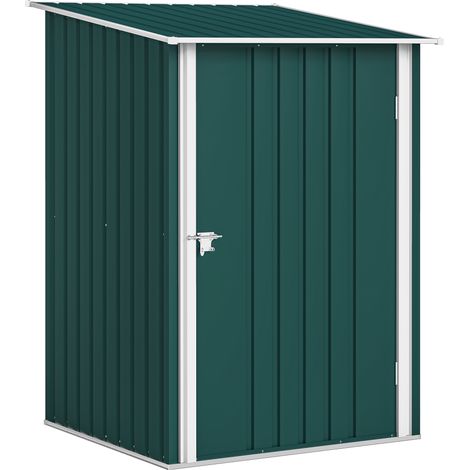 Casetta da Giardino Porta Attrezzi in Acciaio Galvanizzato con Porta a Battente, 100x104x160 cm, Verde