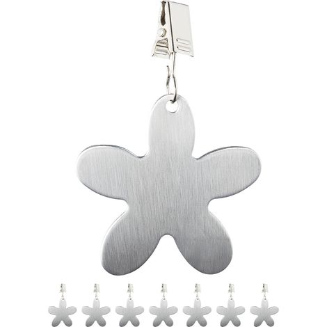relaxdays Fermatovaglia, Set 8 Pesi per Tovaglia, Indoor & Outdoor, Antivento, Acciaio, Kit Fiori a Sospensione, Argento, Inox, 8 Pz (1/5)