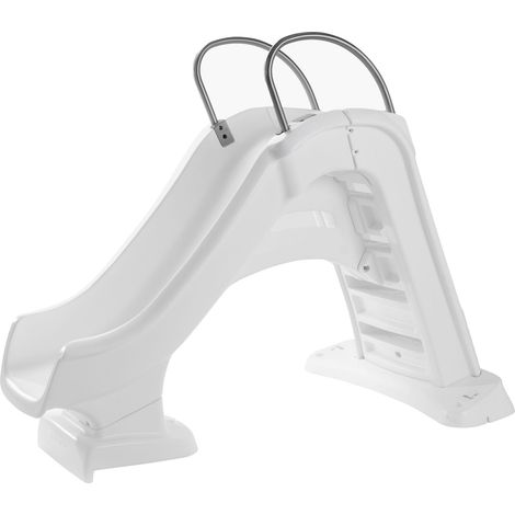 Step2 Vero Poolside Toboggan De Piscine En Plastique Blanc Toboggan Aquatique Avec Marches Antidérapantes, Pied Réglable En Hauteur Et Plastique Uv20 – Pour Piscines Encastrées 1,2 Mètre (1/5)