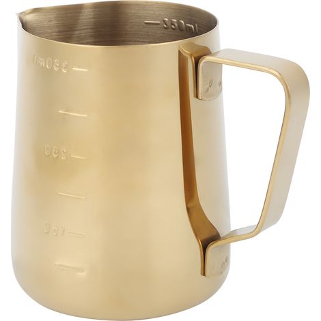 Kaffeekännchen aus Edelstahl mit Waage für Latte Art, Gold, 350 ml (1/5)