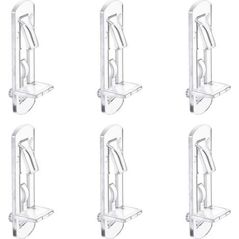 Lntyq Confezione da 30 perni di supporto per ripiani in plastica trasparente con clip autobloccanti per mobili, cucina, librerie e armadi, per fori da 4,5 mm (1/5)