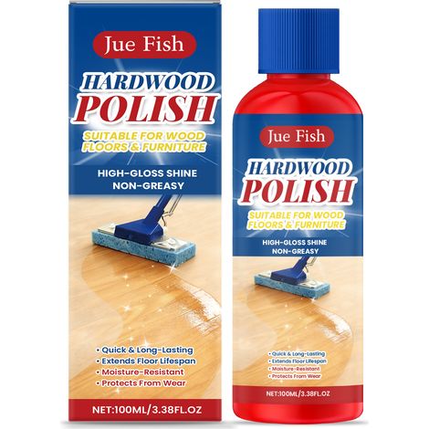 JUE FISH, produit de polissage pour parquets, nettoyant multifonctionnel pour sols domestiques, élimine les taches, ravive l'éclat et nettoie en profondeur, 100 ml (1/5)