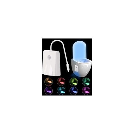 Luz nocturna con sensor para inodoro Lntyq - 16 colores - Retroiluminación LED - Recargable - Proyector regulable - Apto para inodoros y baños