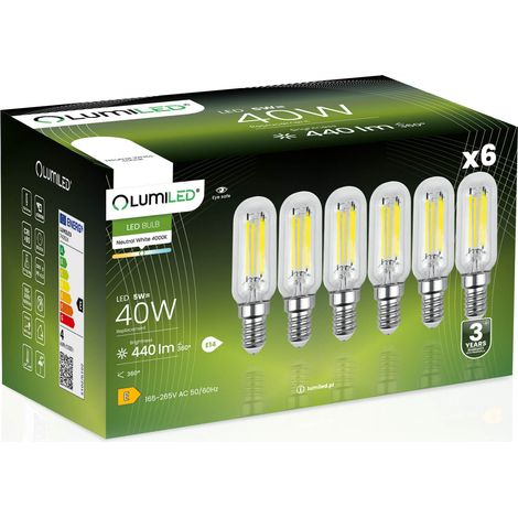 6x LED-Lampe E14 Edison ST26 4W = 40W 440lm 4000K Neutralleiter 360° Glühfadenbeleuchtung