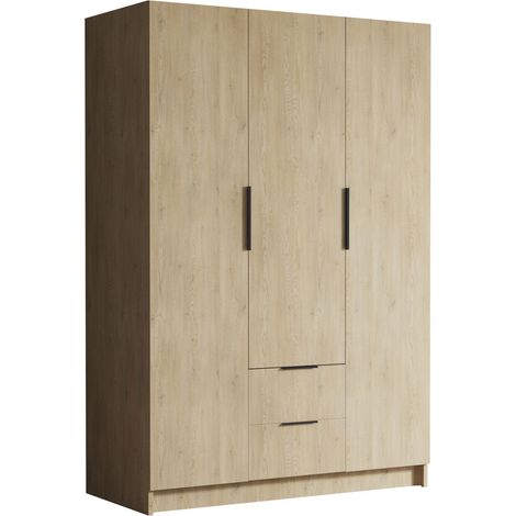 Armario Closico Calvron I, Roble, 216x150x60cm, Puertas de armario: Con bisagras, Número de estantes: 0
