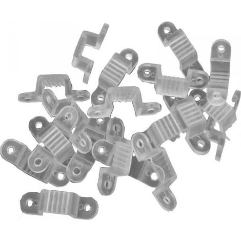 Set di 22 Clip per Striscia LED 8mm Accessori di Montaggio Colore Bianco Facili da Installare