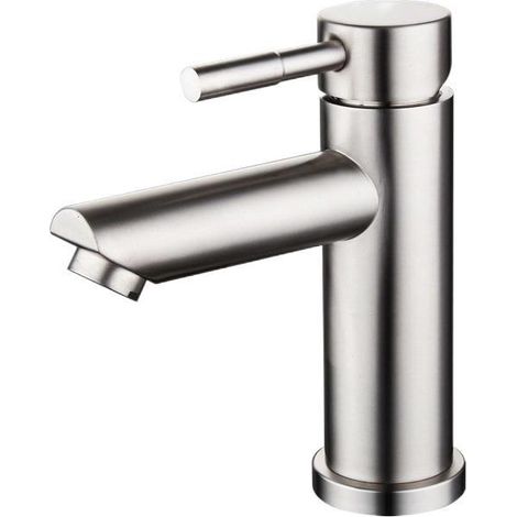 BDD et Salle Bain, Monocommande Mitigeur Lavabo en Acier Inoxydable 304, Design Moderne de Mitigeur Salle de Bain et Lavabo Chaude et Froide Réglable. (1/5)