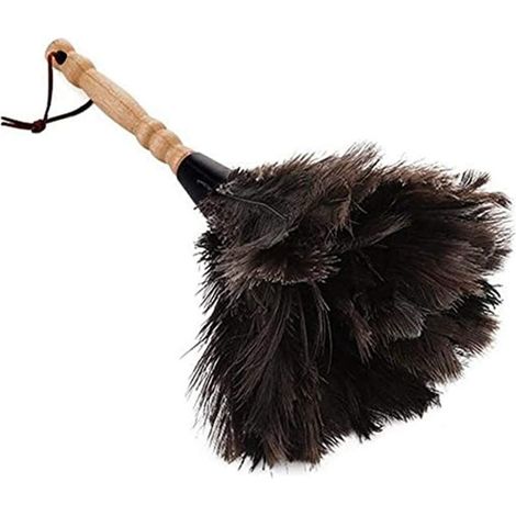 1 Plumeau en plumes d'autruche, manche en bambou, nettoyage délicat, pour maison et bureau (1/5)