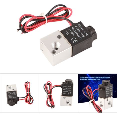 Électrovanne 3V1-06 à deux positions et trois contacts normalement fermés, 1/8" (1/5)