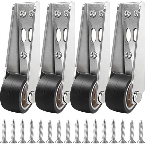4 Roulettes Pour Meubles Portail Coulissant Charge Lourde 25 mm 16 Vis, Caoutchouc Silencieux Acier Inoxydable Jardin Clôture Atelier Support Latéral Stable Durable Pour Usage Quotidien (1/5)
