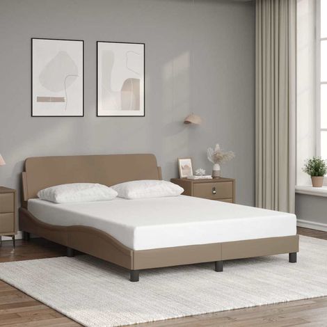 Bettgestell "Dover" Cappuccino-Braun 140x200 cm Kunstleder