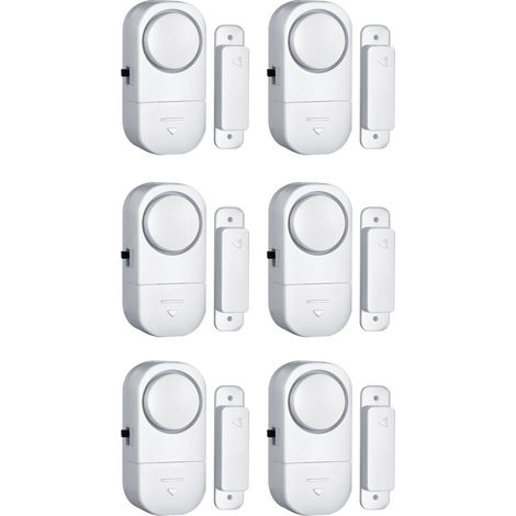 Sensor de alarma antirrobo para puertas de 6 piezas, alarma inalámbrica para ventanas, alarma para puertas y ventanas. (1/5)