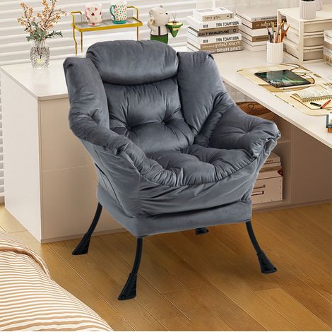 Relaxsessel dunkelgrau aus Metall mit Seitenfach, hoher Sitzkomfort und einfacher Montage (1/4)