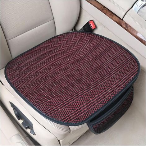 2 Pièces Coussin De Siège Voiture Antidérapant Respirant, Coussin pour Siège Avant Voiture avec Fond Antidérapant, Accessoires D'intérieur Coussins pour Sièges Limousine(Noir+Rouge) (1/5)