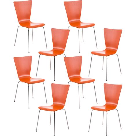 Lot de 8 chaises empilables Aaron Orange (1/5)