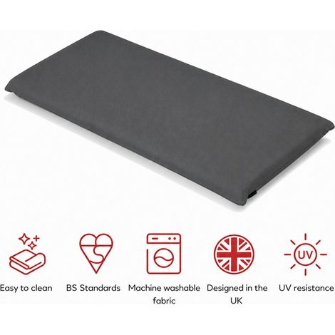 SP 2 Seater Bench Pad Cushion - L116 x W48 x H6 cm - Grey