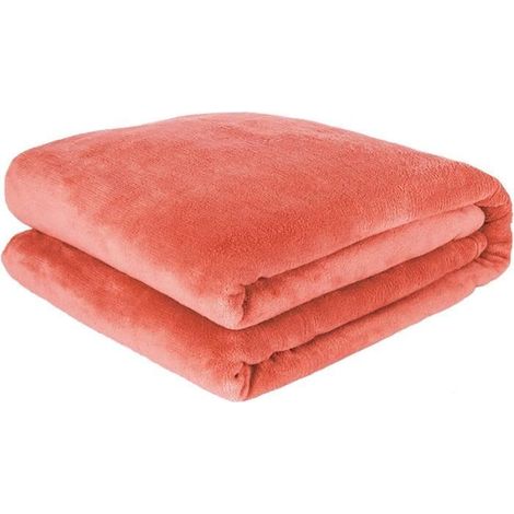 1 couverture câline, 150 x 200 cm, en polyester peluche corallienne, douce et moelleuse, pour canapé ou lit