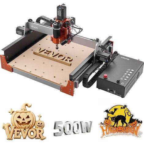 Routeur CNC Broche 500 W Machine de Gravure CNC 3 Axes pour Fraisage Bois Acrylique Alu, avec Doubles Rails Linéaires et Vis à Billes, Zone de Travail 400x400x95 mm, Structure en Alliage d'Alu (1/5)
