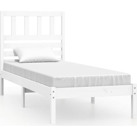 Maison Exclusive - Giroletto senza Materasso Bianco 75x190 Legno Massello di Pino (1/5)