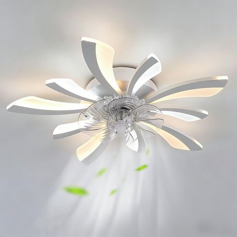 30.7 Inch Modern Ceiling Fan With Lights 52W Dimmable Ultra Quiet 3 Color 6 Speed Smart Fan For Bedroom Kitchen Black (1/5)