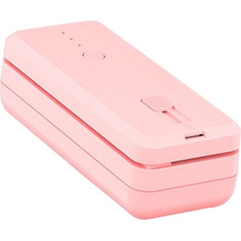 Mini máquina selladora cuadrada doméstica,bolsa de alimentos doméstica,máquina selladora de snacks frescos,color rosa (1/5)