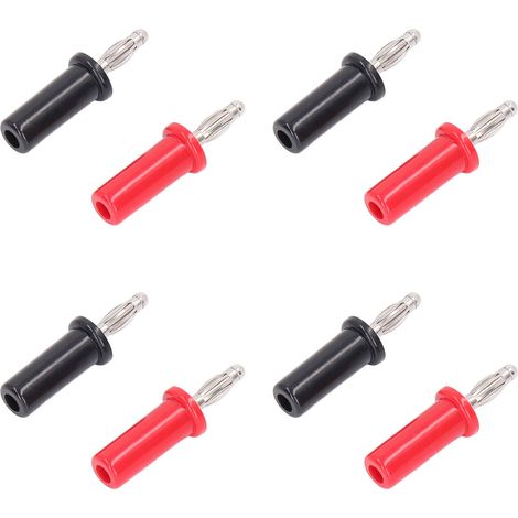 20 pcs kit fiches banane mâles 4 mm laiton ABS soudure type lanterne rouge noir J.10013 (1/5)