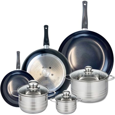 Ensemble de 3 Poêles de cuisson 20, 28 et 32 cm et 3 faitouts 12, 16 et 20 cm Elo Prima Brillant (1/5)
