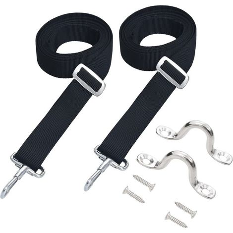 Sangles de toit bimini 2 pcs Tissu et acier inoxydable (1/5)