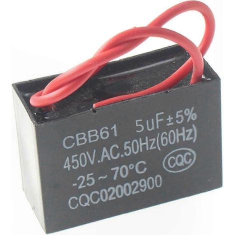 450V Run Capacitor for Fan and Motor Applications 1-20uF CBB61 Series Ceiling Exhaust-Compatible Capacitors (1/5)