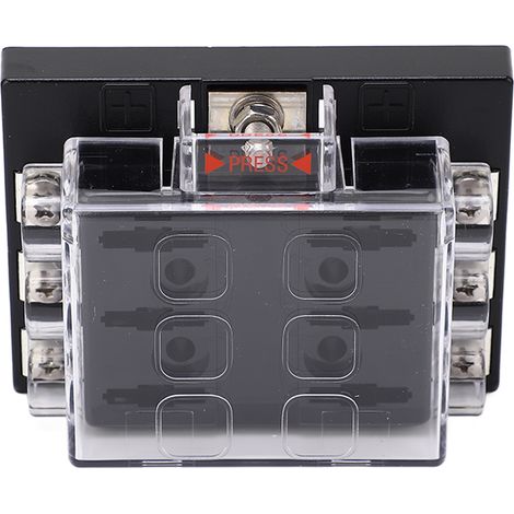 Boîtier de fusibles étanche 6 circuits ATC/ATO avec borne de masse pour véhicule, utilitaire, camping-car, 12-36V DC (1/5)