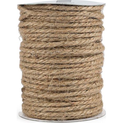Ficelle Jute 4 mm x 50 m - Corde Naturelle Fine pour Jardinage, Extérieur, Emballages Cadeaux et Décoration Mariage Bohème (1/3)
