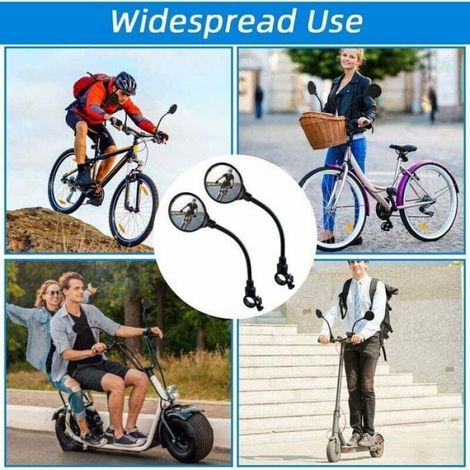Lot de 2 Rétroviseurs Vélo pour Guidon, Rétro Velo Guidon Retroviseur Réglables à 360 °, Lunette Retroviseur pour VTT (1/5)