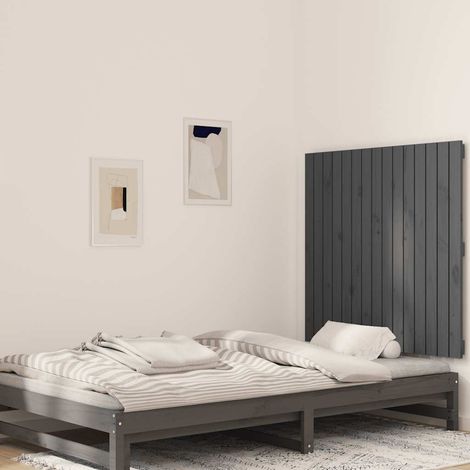 Tête de lit murale,Panneau de lit,Décoration murale Gris 95,5x3x90 cm Bois massif de pin XZZ42170 (1/5)
