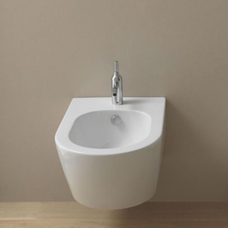 Bidet Monoforo LIKE Installazione Filomuro - Sospeso in Ceramica - Bianco Lucido - Design Moderno (1/5)