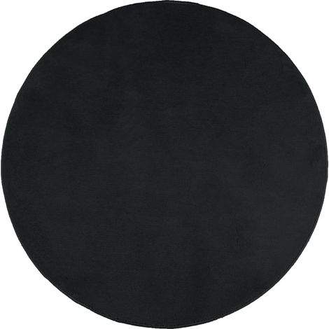 Maison Exclusive - Alfombra de pelo corto OVIEDO negro Ø 120 cm (1/5)