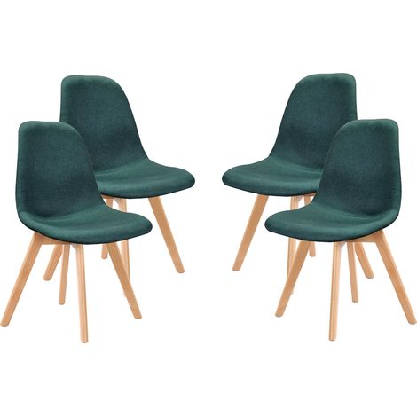 MAURY'S SET 4 SEDIE DA ARREDO CON GAMBE IN LEGNO DI COLORE GREEN (1/5)