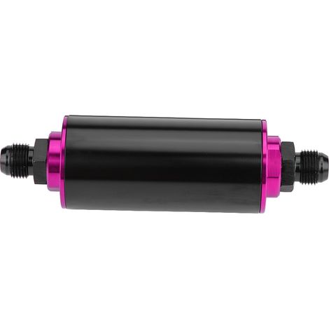 Universeller AN6 Aluminium-Kraftstofffilter, 100 Mikron, hoher Durchfluss, Benzin, für Pkw/Lkw, lila, einspritzkompatibel. (1/5)